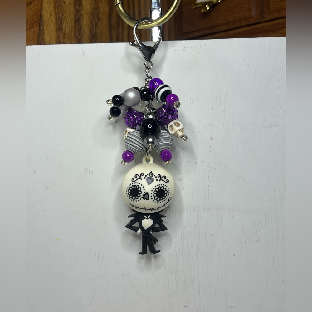 Disney The Nightmare Before Christmas Jack Skellington Beaded Keychain/Bag Charm